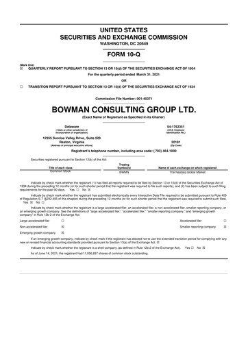 Thumbnail Bowman Consulting Group 10-Q Quarterly Report FY 