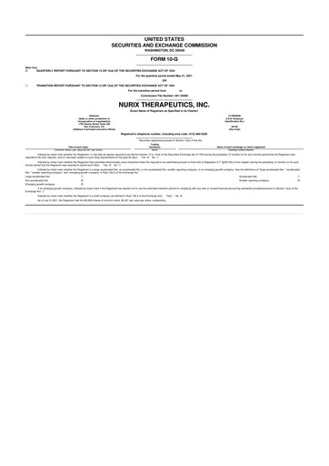 Thumbnail Nurix Therapeutics 10-Q Quarterly Report FY2021 