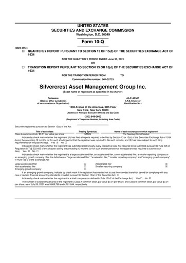 Thumbnail Silvercrest Asset Management Group 10-Q Quarterly Report FY2021 