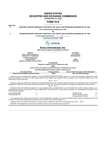 Vorschaubild Enova International
 10-Q Quartalsbericht 2021 