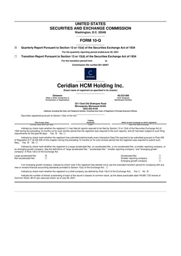 Miniature Dayforce 10-Q Rapport trimestriel  