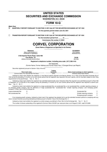 Thumbnail CorVel Corporation
 10-Q Quarterly Report FY2022 