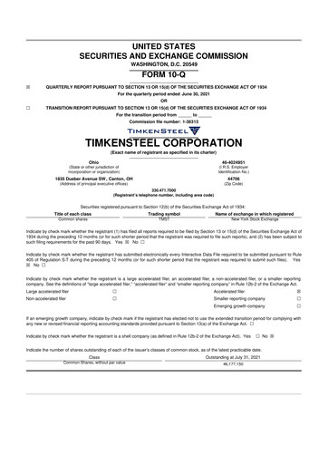 Thumbnail Metallus 10-Q Quarterly Report FY2021 