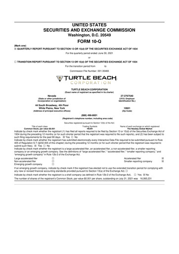 Thumbnail Turtle Beach Corp
 10-Q Quarterly Report FY2021 