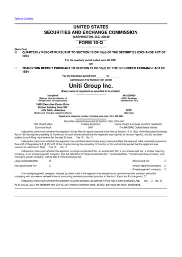 Thumbnail Uniti 10-Q Quarterly Report FY2021 