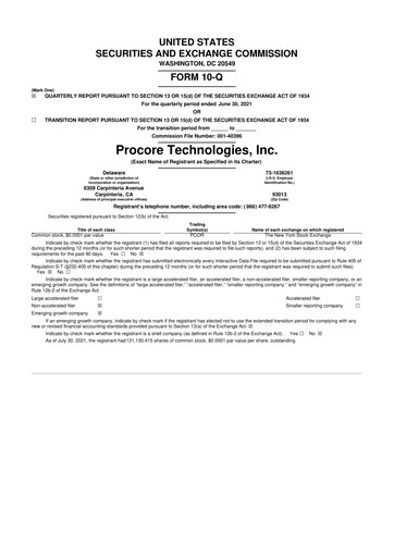 Thumbnail Procore 10-Q Quarterly Report FY2021 