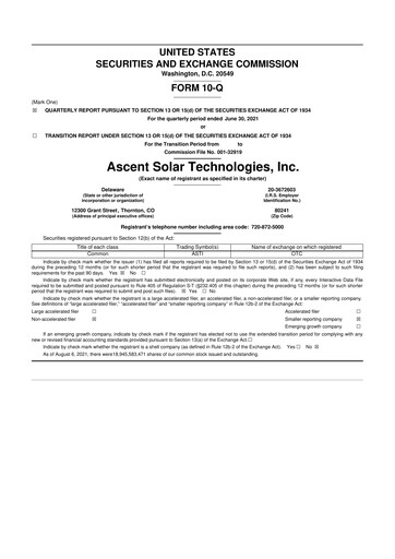Thumbnail Ascent Solar Technologies 10-Q Quarterly Report FY2021 