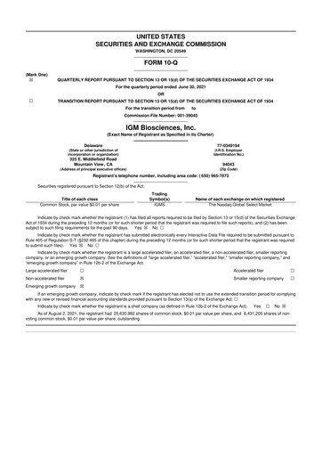 Thumbnail IGM Biosciences 10-Q Quarterly Report FY2021 