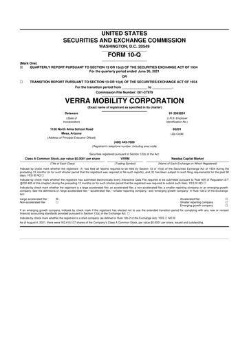 Thumbnail Verra Mobility 10-Q Quarterly Report FY2021 