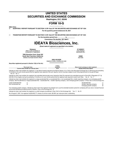 Thumbnail IDEAYA Biosciences 10-Q Quarterly Report FY 
