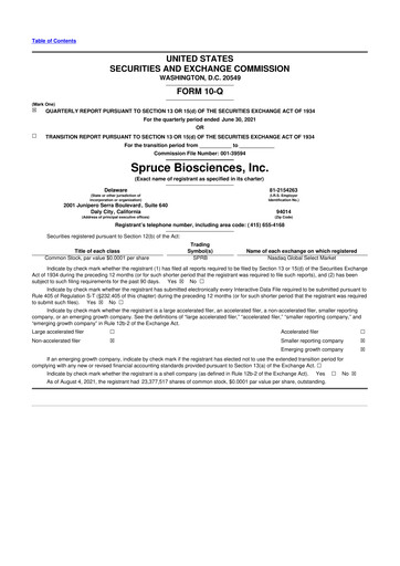 Thumbnail Spruce Biosciences 10-Q Quarterly Report FY2021 