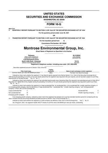 Miniature Montrose Environmental 10-Q Rapport trimestriel 2021 