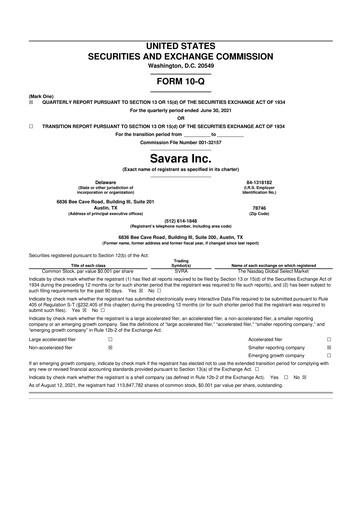 Thumbnail Savara 10-Q Quarterly Report FY2021 