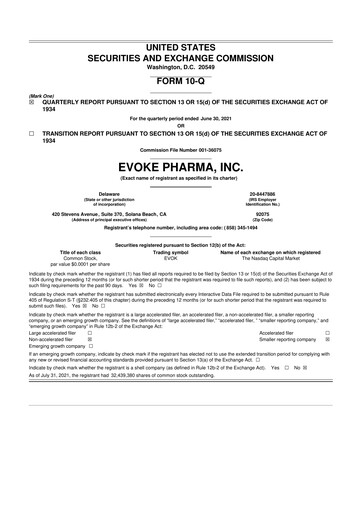 Thumbnail Evoke Pharma
 10-Q Quarterly Report FY2021 