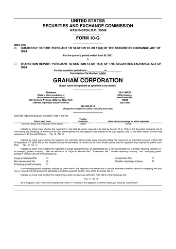 Vorschaubild Graham Corporation
 10-Q Quartalsbericht 2022 