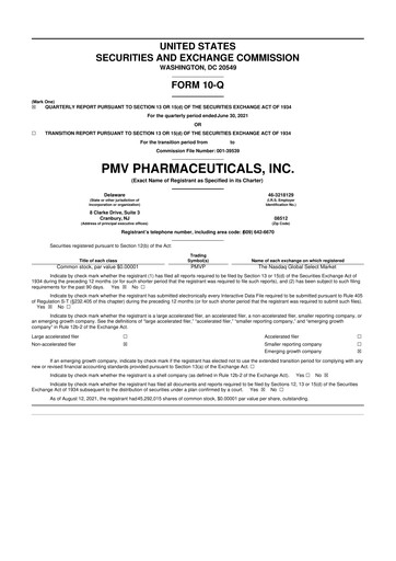 Thumbnail PMV Pharmaceuticals 10-Q Quarterly Report FY2021 