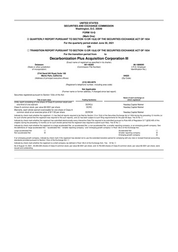 Miniature Solid Power 10-Q Rapport trimestriel  
