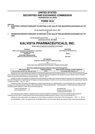 Thumbnail KalVista Pharmaceuticals 10-Q Quarterly Report FY2022 
