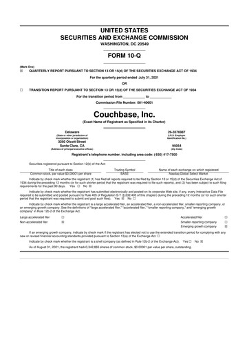 Thumbnail Couchbase 10-Q Quarterly Report FY2022 