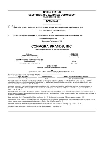 Thumbnail Conagra Brands
 10-Q Quarterly Report FY2022 