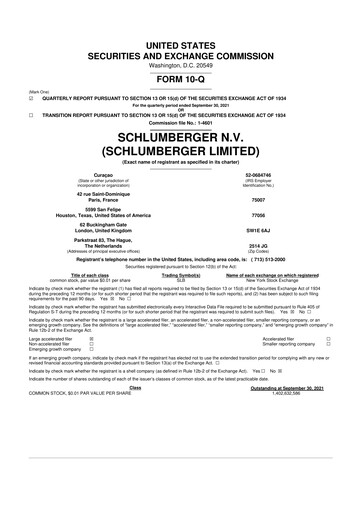 Vorschaubild SLB (Schlumberger) 10-Q Quartalsbericht 2021 