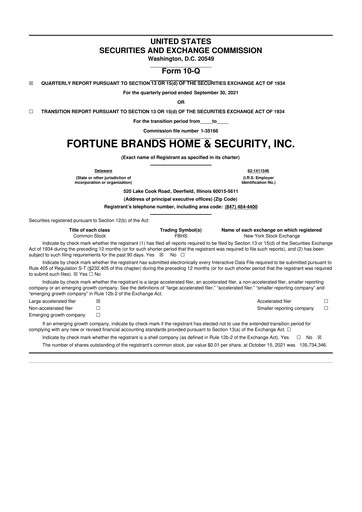 Thumbnail Fortune Brands Innovations 10-Q Quarterly Report FY2021 