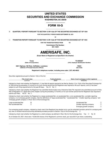 Thumbnail AMERISAFE 10-Q Quarterly Report FY 