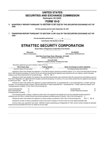 Vorschaubild Strattec Security 10-Q Quartalsbericht  
