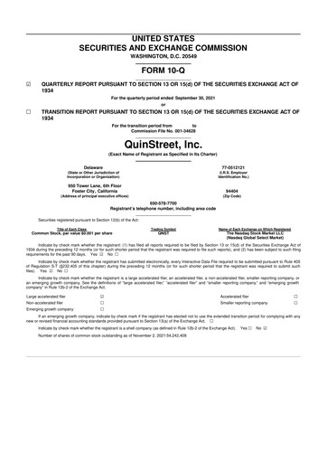 Thumbnail QuinStreet
 10-Q Quarterly Report FY2021 