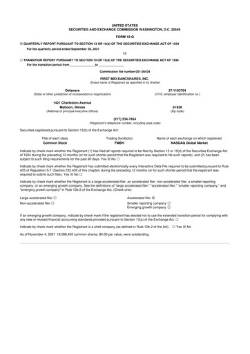 Thumbnail First Mid Bancshares 10-Q Quarterly Report FY2021 