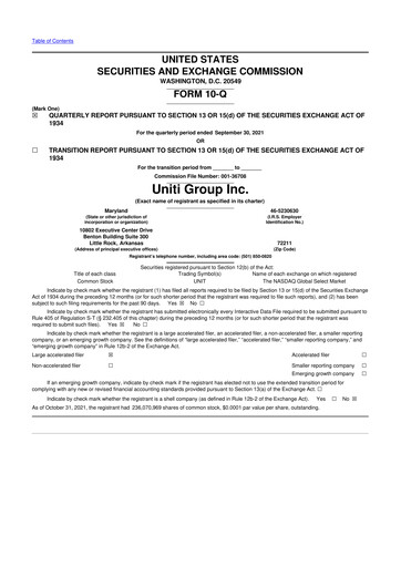 Thumbnail Uniti 10-Q Quarterly Report FY2021 