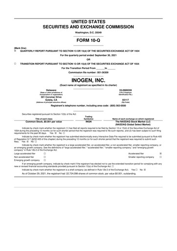 Thumbnail Inogen 10-Q Quarterly Report FY2021 