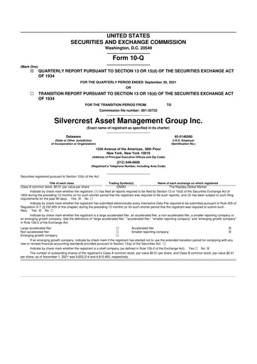 Thumbnail Silvercrest Asset Management Group 10-Q Quarterly Report FY2021 