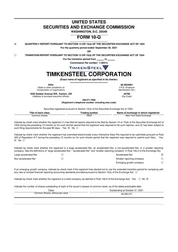 Thumbnail Metallus 10-Q Quarterly Report FY2021 