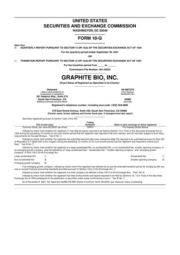 Thumbnail LENZ Therapeutics 10-Q Quarterly Report FY2021 