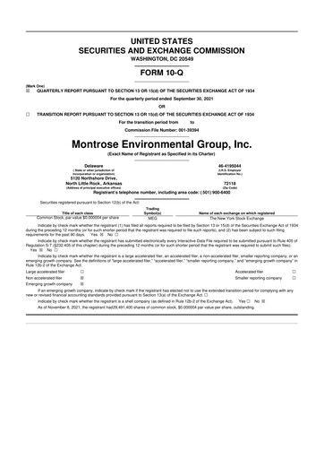 Miniature Montrose Environmental 10-Q Rapport trimestriel 2021 