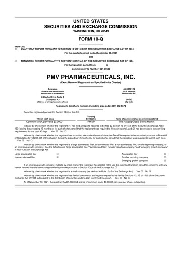 Thumbnail PMV Pharmaceuticals 10-Q Quarterly Report FY2021 