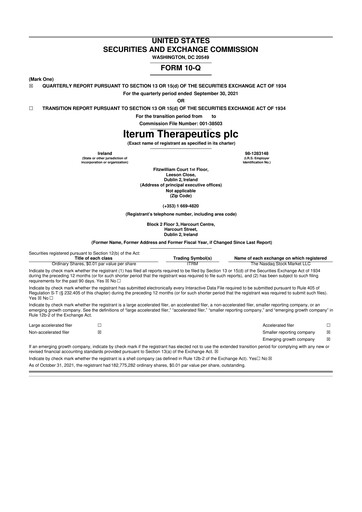 Thumbnail Iterum Therapeutics 10-Q Quarterly Report FY2021 