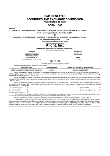 Thumbnail Alight 10-Q Quarterly Report FY2021 