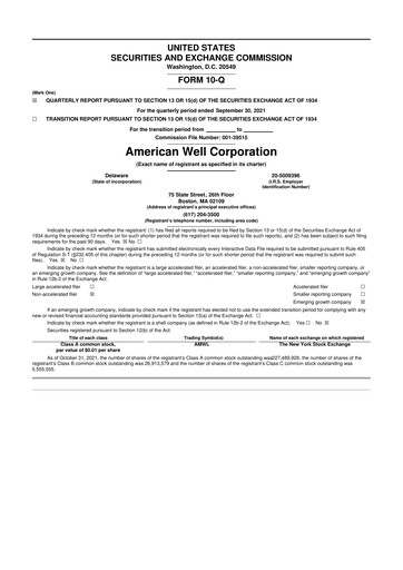 Thumbnail American Well
 10-Q Quarterly Report FY2021 