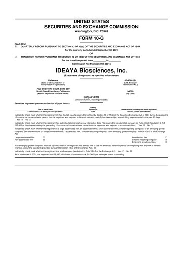 Thumbnail IDEAYA Biosciences 10-Q Quarterly Report FY 