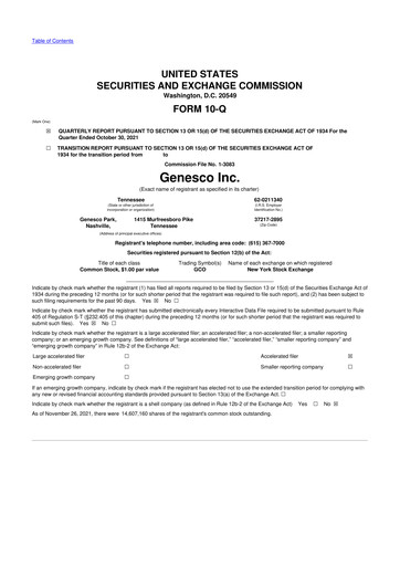 Thumbnail Genesco
 10-Q Quarterly Report FY2022 