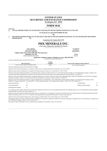 Thumbnail PHX Minerals 10-K Annual Report 2021