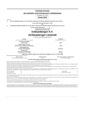 Thumbnail SLB (Schlumberger) 10-K Annual Report 2021