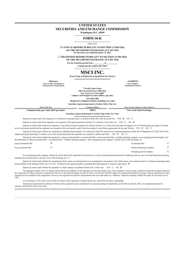 Thumbnail MSCI 10-K Annual Report 2021