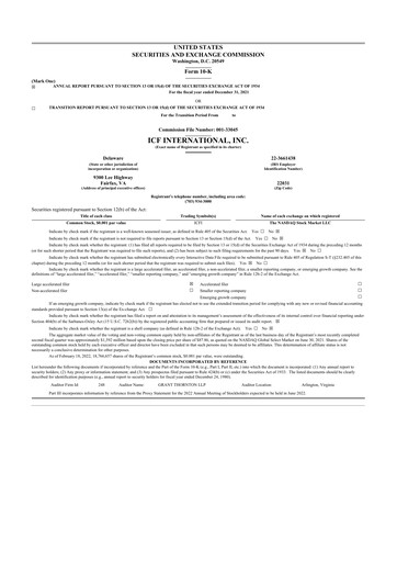 Thumbnail ICF International 10-K Annual Report 2021