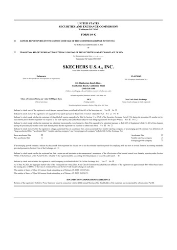 Thumbnail Skechers
 10-K Annual Report 2021