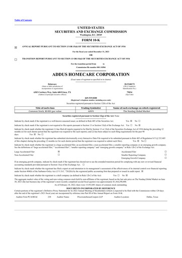 Thumbnail 
Addus HomeCare 10-K Annual Report 