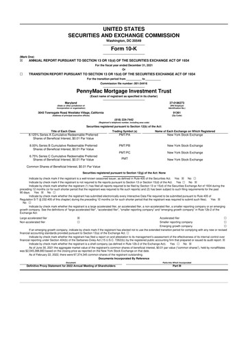 Thumbnail PennyMac Mortgage Investment Trust 10-K Annual Report 2021