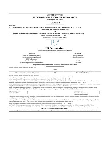 Thumbnail PJT Partners
 10-K Annual Report 2021